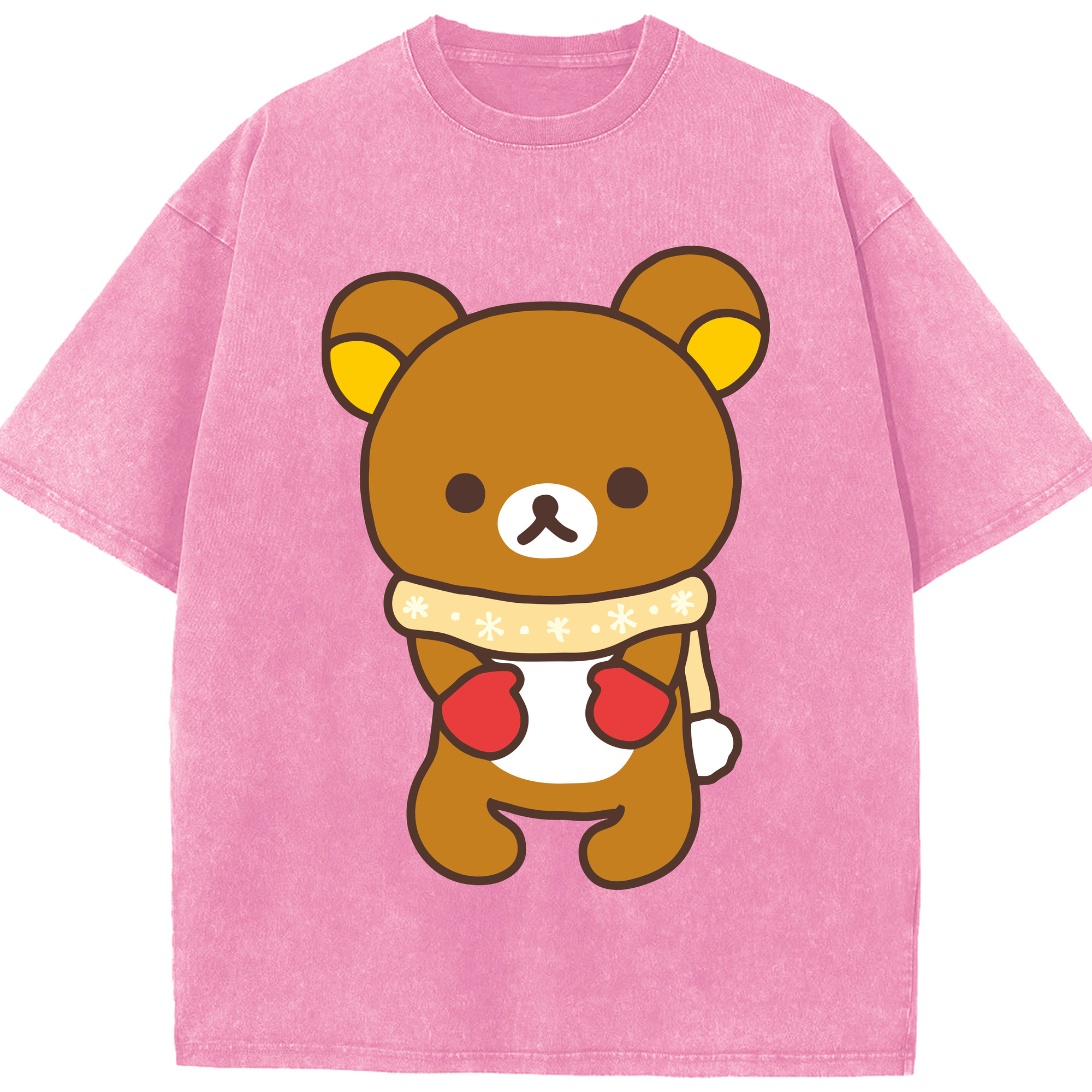 （画像用） リラックマ リラックマ キイロイトリ Rilakkuma Korilakkuma Kiiroitori 綿100% ヴィンテージ風 半袖Tシャツ（フロントプリント）